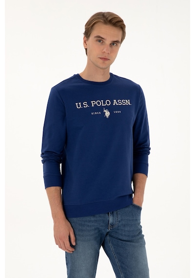 U.S. Polo Assn. Erkek Regular Fit Bisiklet Yaka İndigo İnce Basic Sweatshirt 50313743-VR028