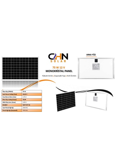 Chn75w-12v Güneş Paneli