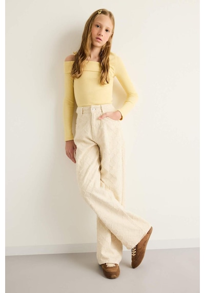 Defacto Wide Leg Gabardin Pantolon Kız Çocuk G1621A825AU
