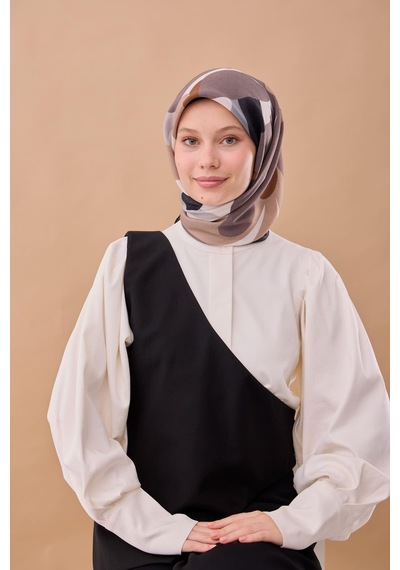 Silk Home Aura Eşarp 140001-01 Siyah, Vizon, Kahve, Gri