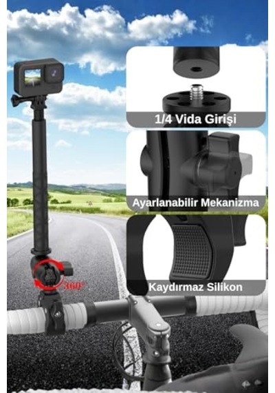 360 Ayarlanabilir Tüm Aksiyon Kameralar İle Uyumlu Bağlantı Aparatı Diğer