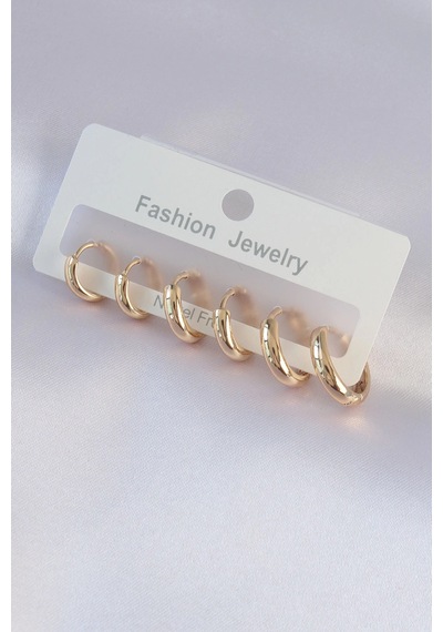 Mey İthalat Pirinç Gold Renk Oval Küpe Seti - Özel Seri Meyeb665a043e81c98d5b6e0dacb5 altın
