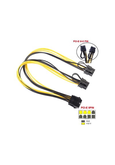 8 Pin Power Splitter Pci-E Molex 8 6+2Pin Çoklayıcı Kablo 4880P