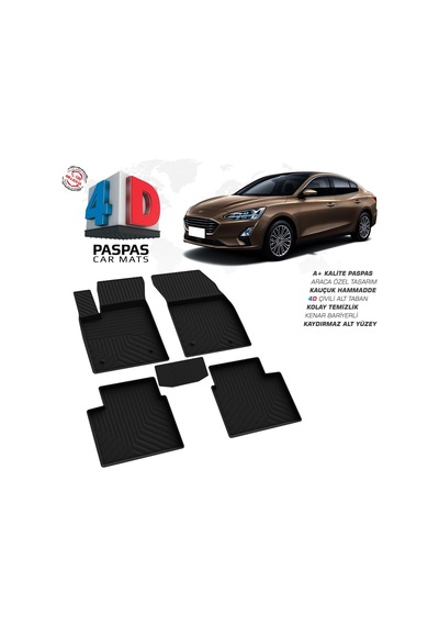 Ford Focus 4 Sd 4d Araca Özel Havuzlu Kauçuk Paspas 2018 Ve Üzeri