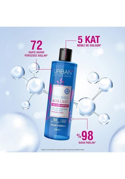 Hyaluronic & Collagen Ekstra Dolgunlaştırıcı Saç Bakım Şampuanı, 350 Mililitre, Vegan