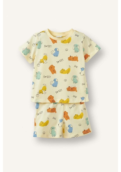 Defacto Hayvan Baskılı Kısa Kollu Üst Şort Alt 2li Pijama Takımı Erkek Bebek H7901a526hsyl522 Sarı-yl522 Defacto Hayvan Baskılı Kısa Kollu Üst Şort Alt 2li Pijama Takımı Erkek Bebek H7901a526hsyl522 Sarı-yl522