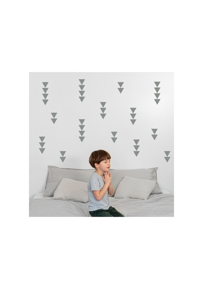 5cm Ebadında 128 Adet Üçgen Sticker Gri