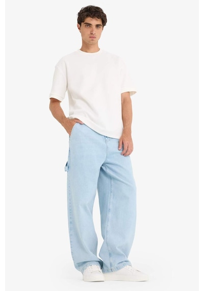 Defacto Skater Fit Geniş Paça Jean Yıkamalı Pantolon F5668ax25aunm39 Mavi