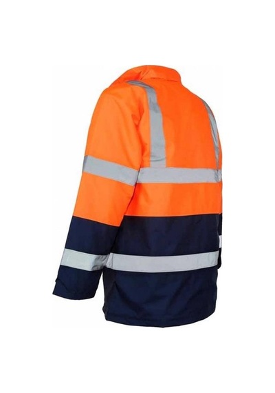 Reflektörlü 300d Oxford Çift Renk Parka Yağmurluk Turuncu Sarı