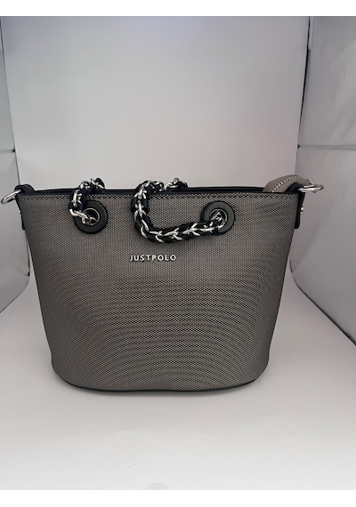 Just Polo Jp6054 Kadın El Ve Omuz Çantası Küçük Boy Ozt6054 Gri Siyah Gri - Siyah