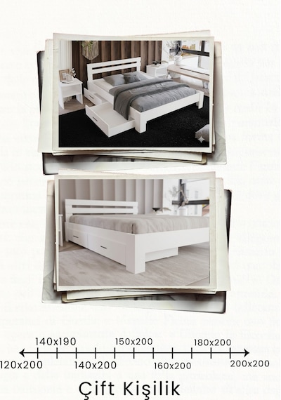 Letto 4 Çekmeceli Çift Kişilik Mdf Karyola
