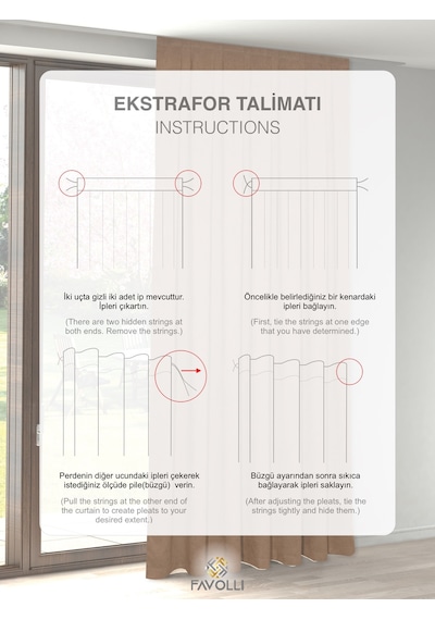 Br Favolli Kadife Dokulu Kaju Rengi Ada Fon Perde Ekstrafor Büzgülü Dream Series Kaju