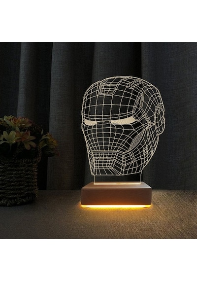 3D Doğum Günü Hediyesi Ironman Demir Adam Gece Lambası
