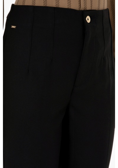 U.S. Polo Assn. Kadın Siyah Carrot High Waist Fit Kanvas Pantolon 50309266-VR046