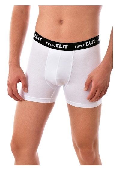 3 Adet Tutku Elit 1252 Elastan Modal Erkek Boxer Beyaz