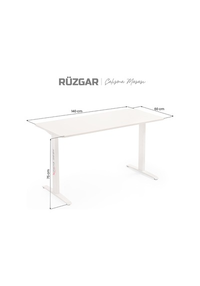Rüzgar Çalışma Masası Beyaz 140x60 Çok Renkli