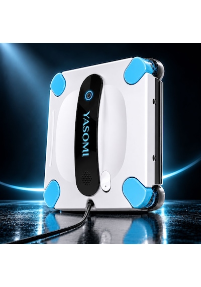 Yasomi WS44 4'lü Su Püskürtme Uygulama Bağlantılı Uzaktan Kumandalı Akıllı Cam Silme Robotu Beyaz - Siyah - Mavi