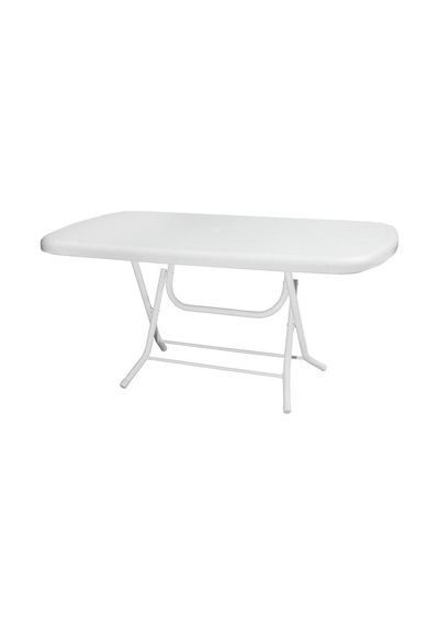 Omnipazar Mt-gfm230 Prima Grande Plastik Dikdörtgen Bahçe Balkon Masa 90x160 Cm Beyaz Beyaz
