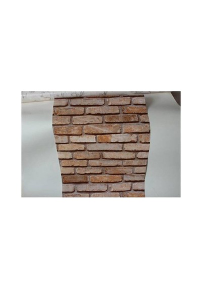 Tr Tetik 3 Boyutlu Tuğla Desenli Duvar Kağıdı, Kahve, 100 X 110 Genel