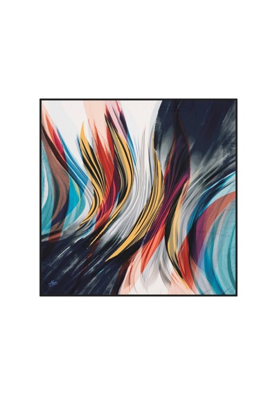 90x90 Aker Polyester Tivil Eşarp Açıkmavi-lacivert Açıkmavi-lacivert