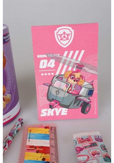 X Dekomus Lisanslı Paw Patrol Pink Paws Collection 7'li Kırtasiye Seti Metal Kalemlik,not Defteri,kurşun Kalem,cetvel,silgi,kalemtraş,ataç Seti Diğer