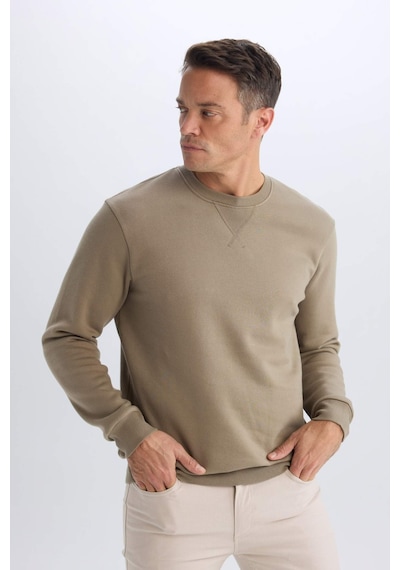 DeFacto Regular Fit Bisiklet Yaka Kalın Basic Düz Sweatshirt T3777AZ25SPKH500
