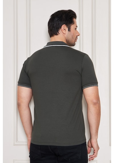 Erkek Jeuss Oysho Kumaş Yakalı Haki Tshirt