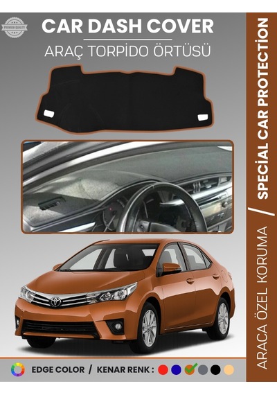 Toyota Corolla E170 2013-2019 Torpido Örtüsü Ön Göğüs Koruma Araca Özel Çatlamayı Önler Kaymaz - 320 Stiloto