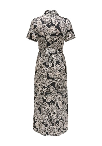Only Kadın Onlpaula Desenli Toka Kemerli Maxi Elbise 15341613 Siyah Siyah
