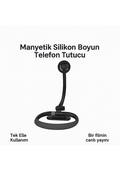 Üsküdar İletişim C156 Boyun Askılı Telefon Tutucu Eller Serbest Kullanım Film Oyun Ve Online Ders Siyah