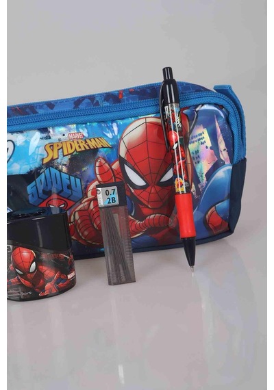 Lisanslı Spıderman Kırtasiye Seti Kalem Çantası,versatil Uçlu Kalem , Çift Bıçak Kalemtraş , 0,7 Mm Uç Altın