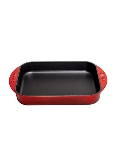Sürel Döküm 23x31 Cm Dikdörtgen Düz Tepsi Kırmızı Kırmızı