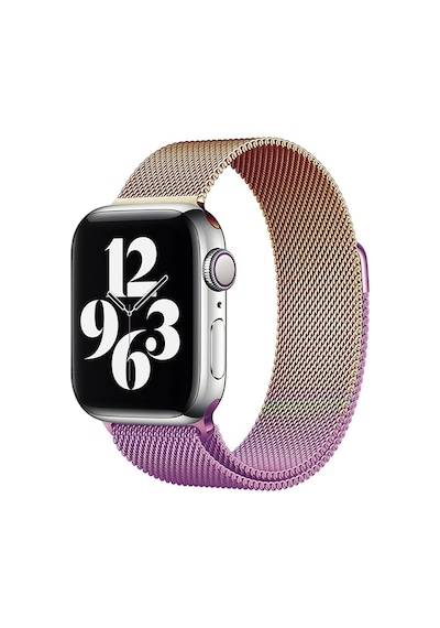 Forzacase Apple Uyumlu  Watch 9 45mm İle Metal Mıknatıslı Kordon Kayış - Fc157 Gökkuşağı