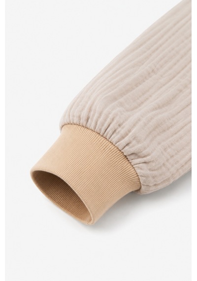 Babyhola Çocuk Uyku Tulumu 1-8 Yaş Unisex Uzun Kollu 1 Tog %100 Pamuk Müslin 2706 Bej