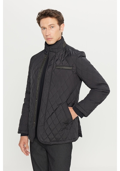 Altınyıldız Classıcs Erkek Sıyah Standart Fit Normal Kesim Dik Yaka Yan Cepli Overcoat Siyah