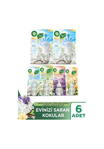 Air Wick Temizliğin Esintisi Elektrikli Oda Kokusu Cihaz Kit 2'li + Yedek Şişe 4'lü