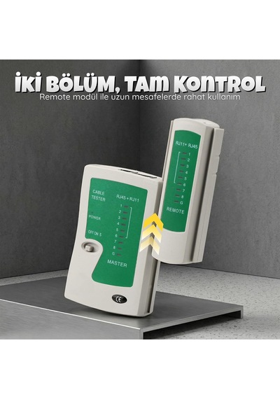 Furalis Network Kablo Tester Rj11 Rj45 İnternet Kablosu Kontrol Cihazı - Cat5/6/7/8 Ethernet Kablo Uyumlu - Ayrılabil