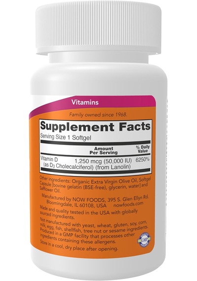 Now Foods Vitamin D3 Max Potency 50,000 Iu 50 Softgels Orijinal Usa Menşeii Dmmedicineden