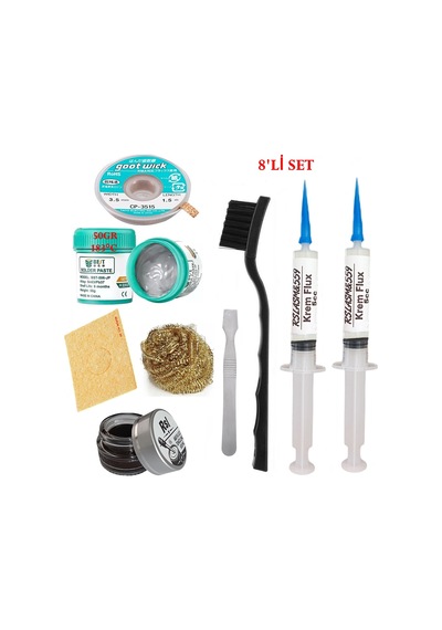 Best Krem Lehim 183 C 50gr Havya Uc Temizleyici Flux Lehim Toplama Cp-3515 Lehim Emme Teli Spatula Seti Tk02
