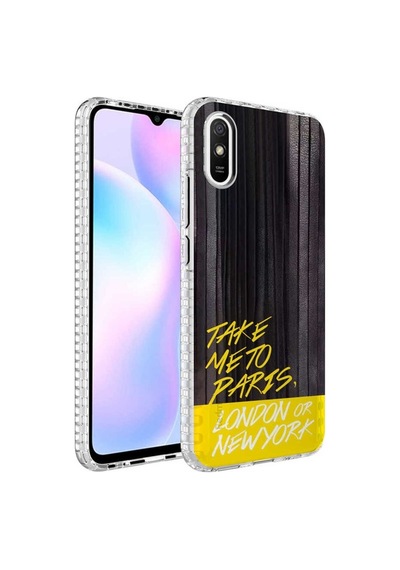 Xiaomi Redmi 9a Kılıf Airbag Kenarlı Renkli Desenli Silikon Zore Elegans Kapak NO3