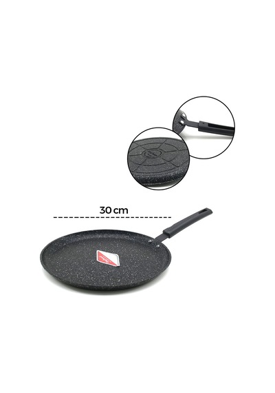 30 Cm Döküm Krep Tava Siyah