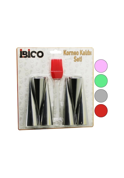7pcs 6-korneo Kalıp - 1-silikon Fırça Pasta Dekorasyon Seti Çap:3.4cm X Uzunluk:12cm Çok Renkli