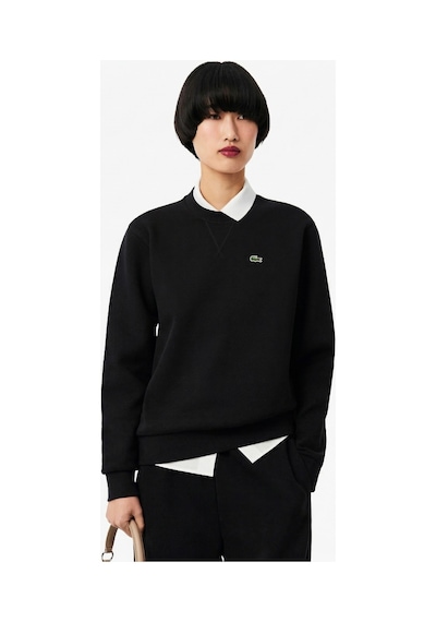 Lacoste Kadın Pike Kumaşlı Bisiklet Yaka Sweatshirt Siyah