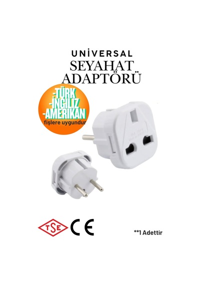 Universal Seyahat Adaptörü - Türk İngiliz Amerikan Fiş Priz Dönüştürücü Çevirici