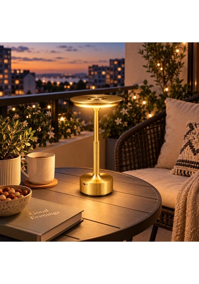 Toronto Şarjlı Dokunmatik Masa Lambası 2w 3 Renk Işık, Usb Şarjlı Gold Led Masa Lambası, Ev, Kafe, Restoran Diğer