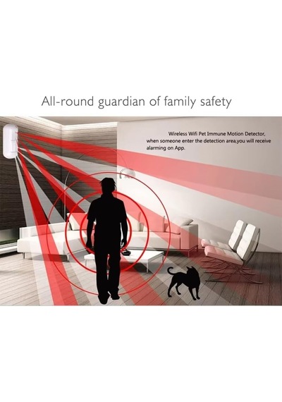 Kablosuz Anti-pet Alarmı Hareket Dedektörü, Bvaztvp Çift Algılama Penceresi Wifi Pır Hareket Sensörü, Piller Dahi