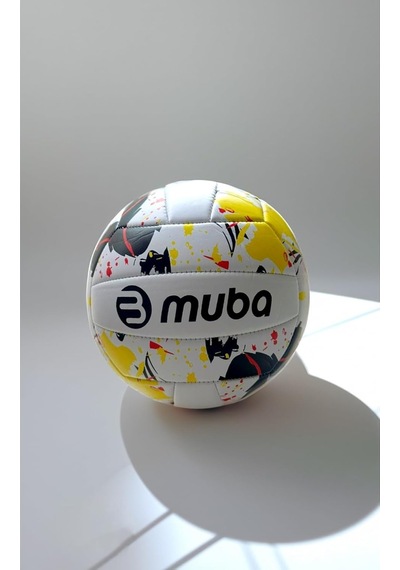 Muba Voleybol Topu, Dikişli, Yumuşak Deri, Antrenman Ve Salon Uyumlu, Karışık Renkler Çok Renkli