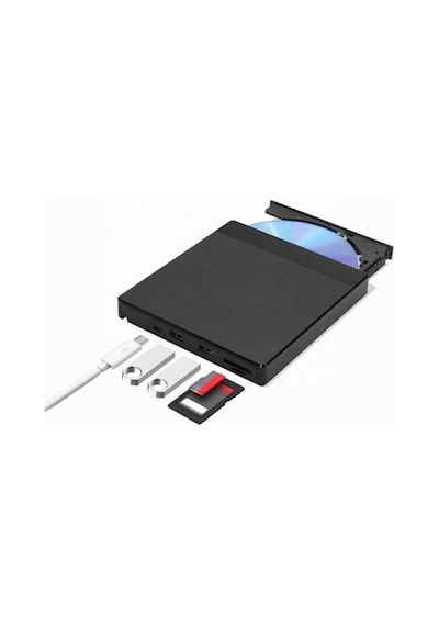 Kenly Harici DVD-RW USB 3.0 + SD TF Kart Okuyucu + 3.0 USB Hub