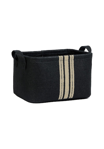 Ocean Home Textile Siyah Renk Çizgili Jüt Sepet 30 X 21 X 18 Cm Genel