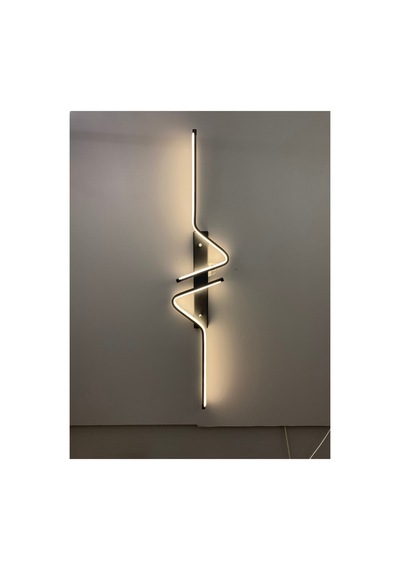 Yüksek Aydınlatmalı Z Model Siyah Led Aplik Avize Modern, 3 Renk Aydınlatma